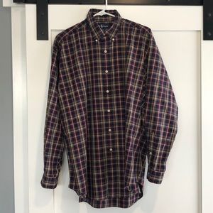 Ralph Lauren button down collar shirt mens large with Polo logo Blake fit plaid